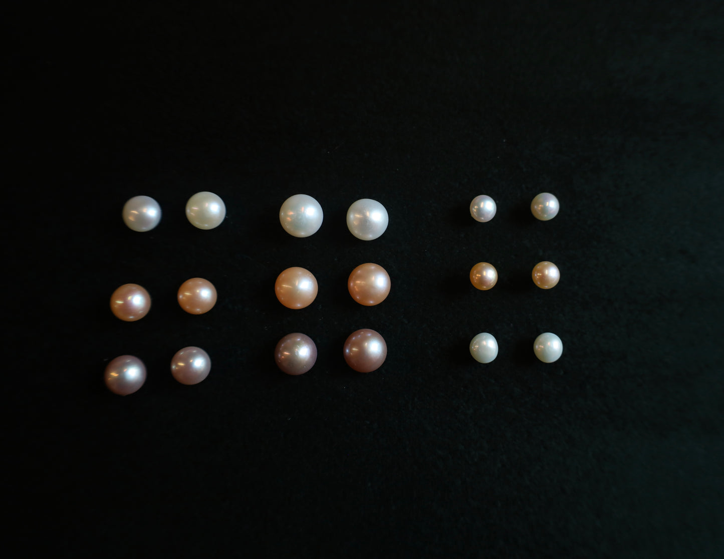 Small Freshwater Pearl Ear Studs (White, Orange, Purple)