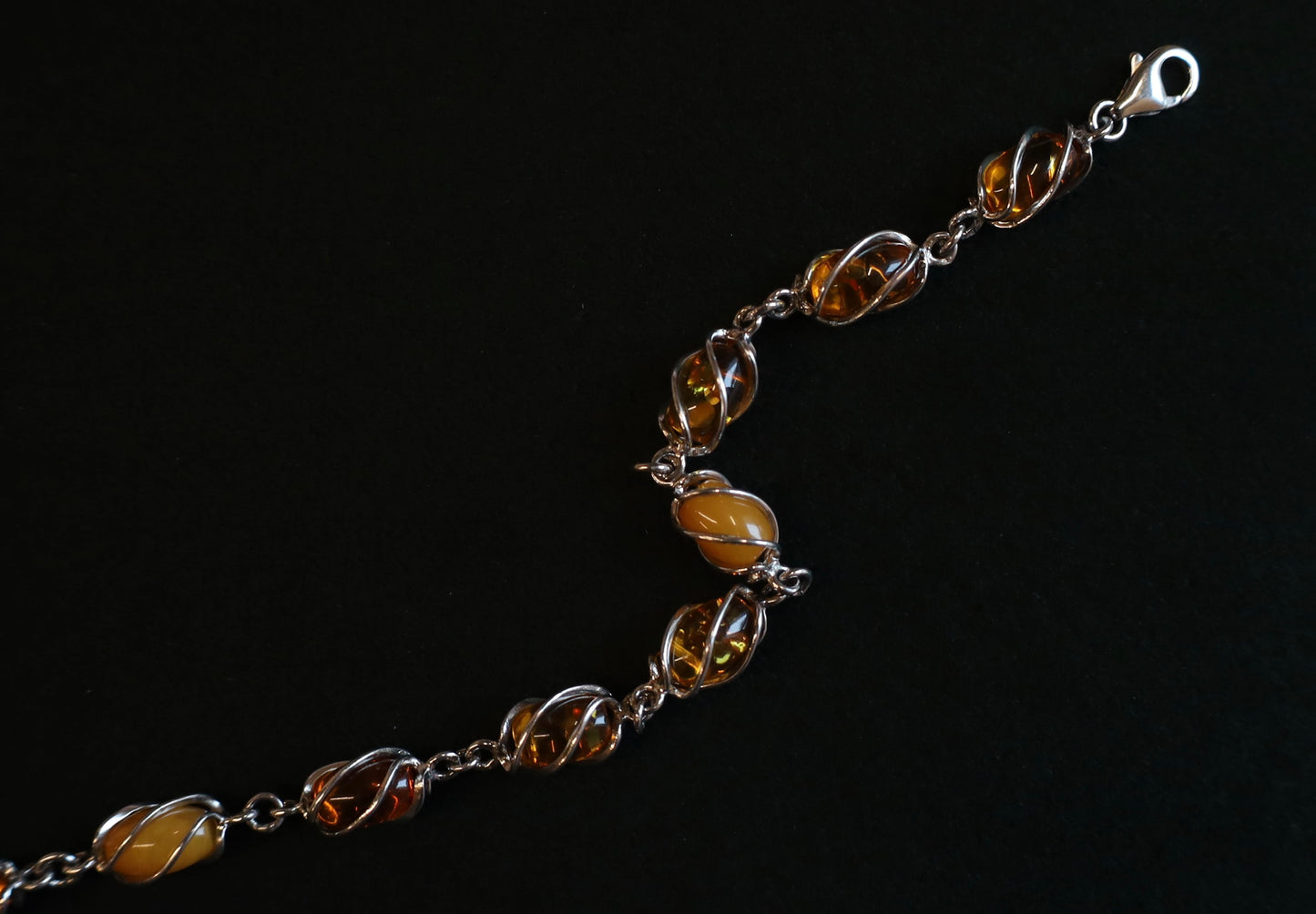 Golden Amber Embrace Bracelet