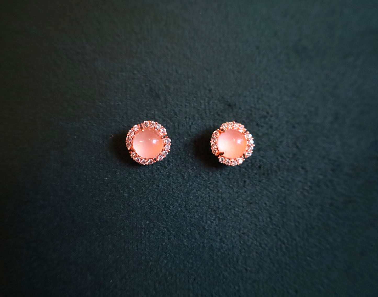 Blush Flame Nanhong Agate Stud Earrings with Certificate