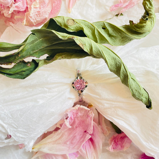 Vintage Blossom – A Floral-Inspired Pink Gemstone Ring