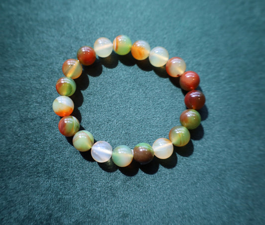 Peacock Agate Large Bead Bracelet