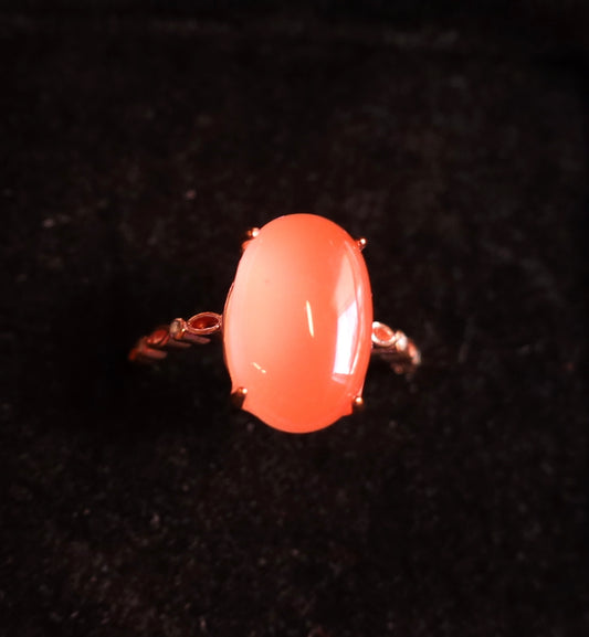 Radiant Grace - Nanhong Agate Adjustable Ring with Certificate