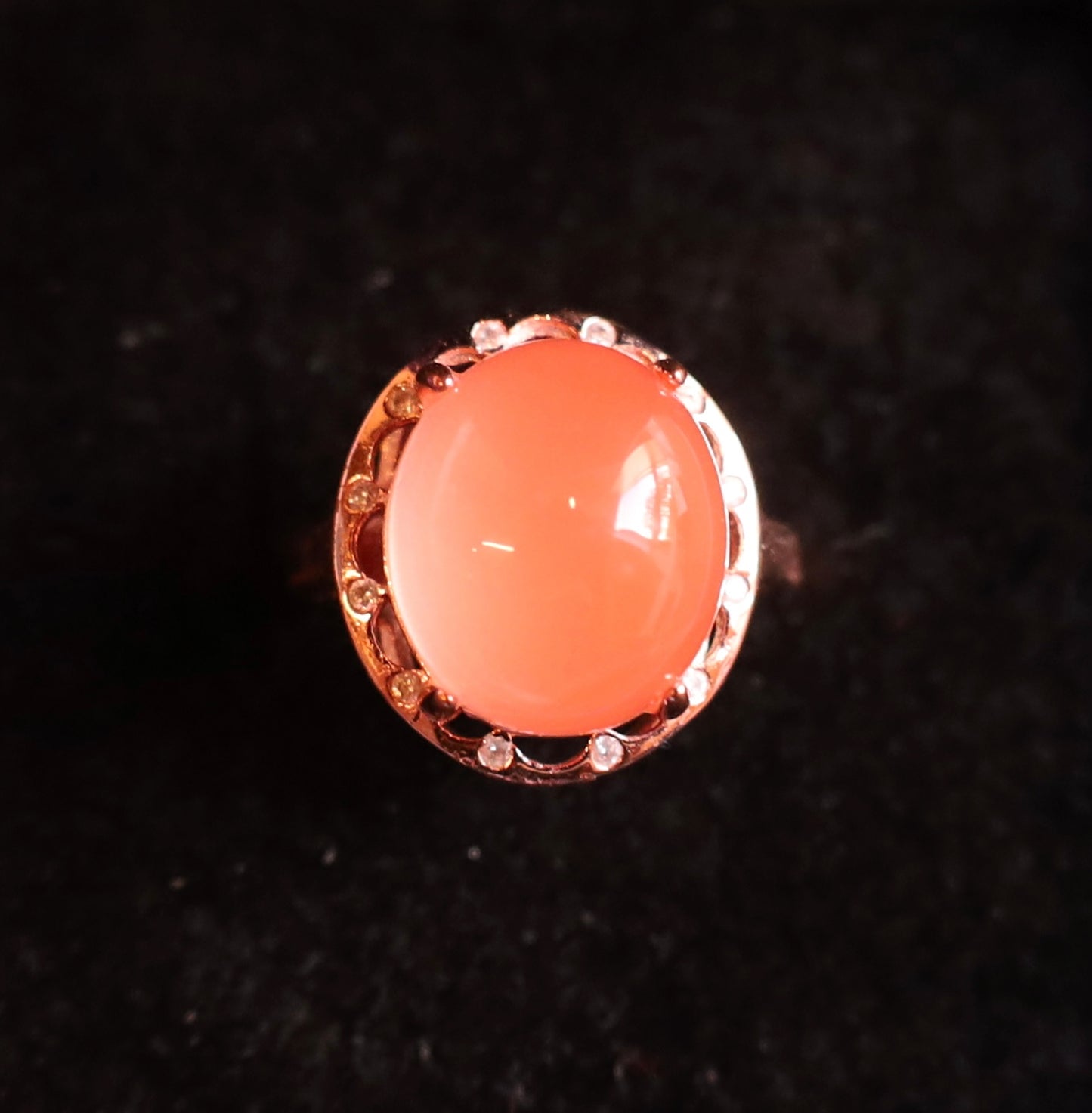 Empress Bloom - Nanhong Agate Adjustable Ring with Certificate