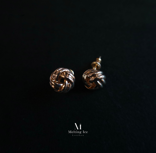 Twisted Knot Gold-Tone Stud Earrings – Classic Grace