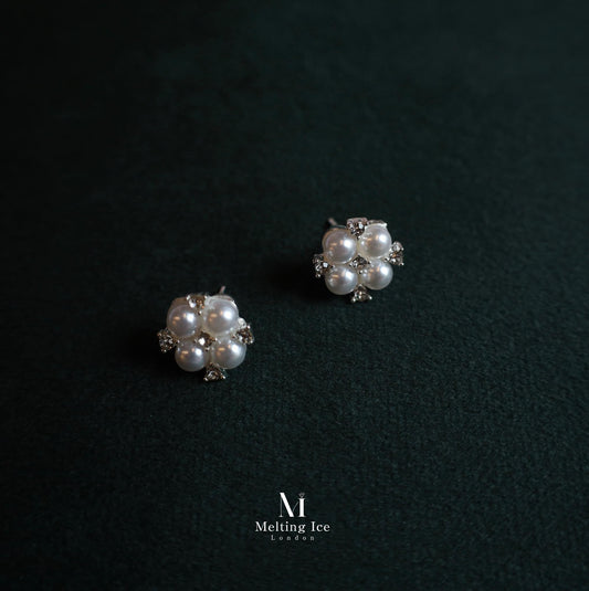 Pearl Cluster Earrings