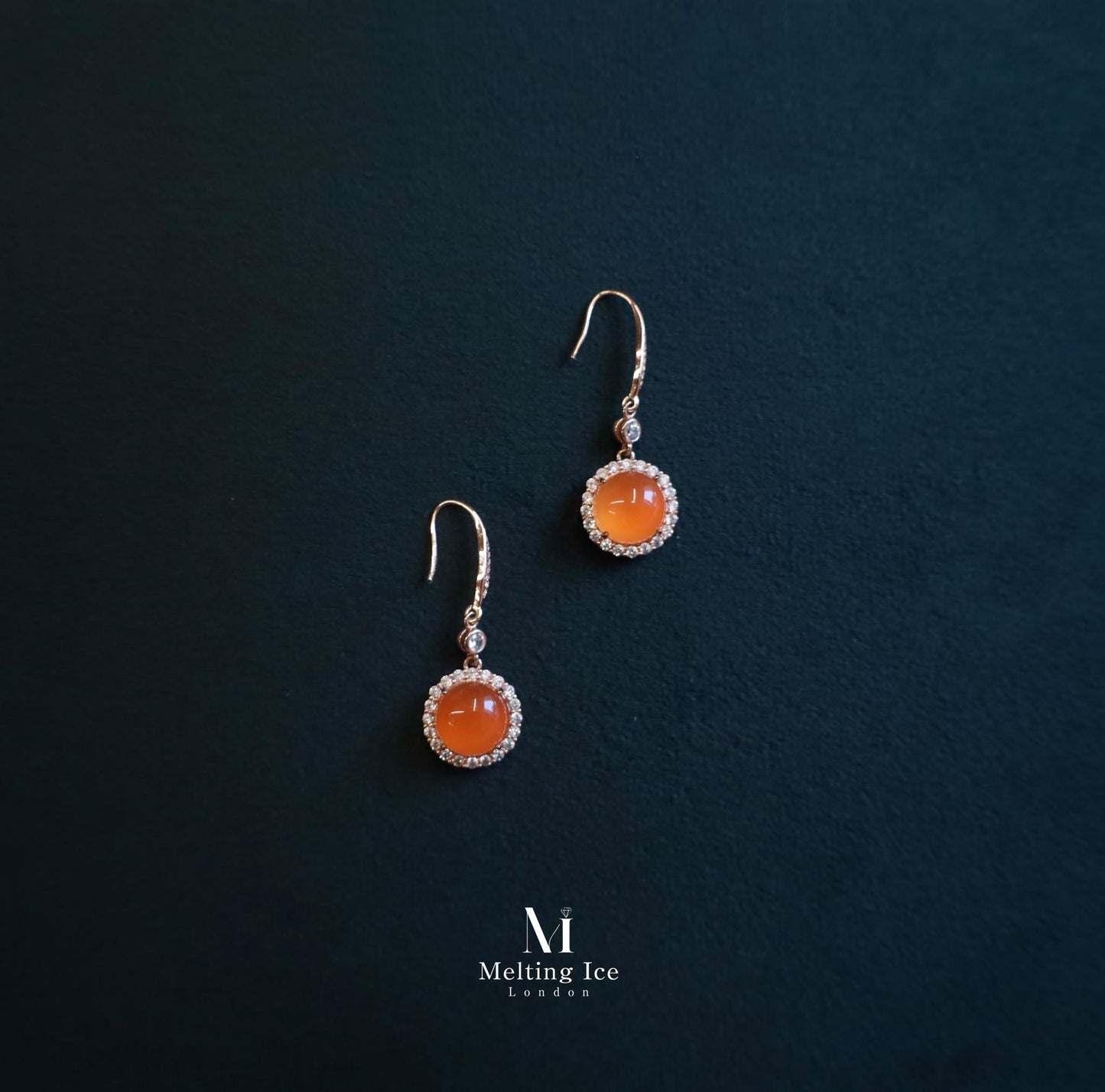 Celestial Glow Nanhong Agate Earrings with Identification Certificate