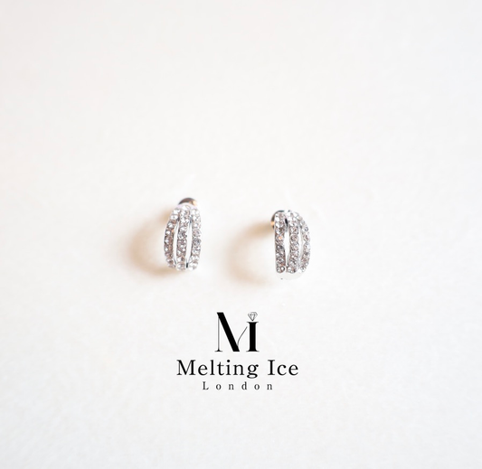 Elegant Pavé Crystal Huggie Earrings – Timeless Sparkle